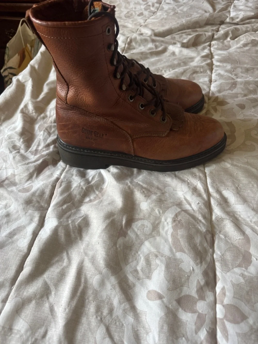 Men's Brown Leather Lace-Up Boots